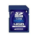 グリーンハウス SDHCメモリーカード デュアル クラス6 4GB GH-SDHC4G6Dの画像