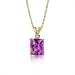14 Karat Yellow Gold 5.50 carats Radiant Checkerboard Cut Pink Sapphire Diamond Pendant image 3