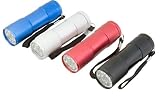 TEKZ 36038 9-LED Flashlight in Assorted Colors, 12-Pack