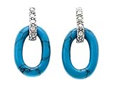 0.25 (1/4) cttw 14k Gold Plated 925 Sterling Silver Turquoise Earrings