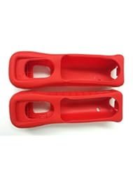 Video Games: Two Pieces Red Replacement Silicone Protective Skin Case Cover for Nintendo Wii Motion Plus Remote Controller - Mani inc