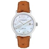 Jacques Lemans Men's GU163B-DA03M Geneve Collection Automatic Diamond Brown Ostrich Watch