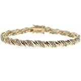 18k Gold over Silver CZ Swirl Design Bracelet