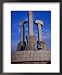 Monument To Party Foundation (Sickle, Hammer And Brush), P'Yongyang, North Korea Framed Art Poster Print by Tony Wheeler, 18x22