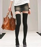 Women Girls Black Knee/Thigh High Socks Sockings 100% Cotton Brand NEW Great Quality