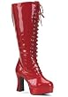 Wide Width 4 Inch Heel Full Lace Up Knee High Boots