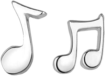 Pink Universe Mini Silver Music Note Earrings with Silver Plugs