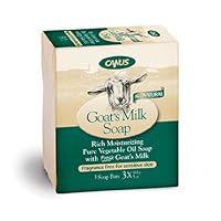 Canus Goat's Milk Fragrance Free Bar Soap, For Sensitive Skin, Five-Ounce Bars in 3-Count Boxes