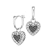 1/6 ct. tw. Black and White Diamond Heart Earrings in Sterling Silver