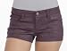 WFJ00237L-610-7 Wallflower 5 Pocket Colored Coated Denim Short Shorts Size: 7 In: Burgundy-610