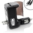 TRANS4M Dual-Port Universal AC / DC RAPID USB Travel Charger for Smartphones , Ereaders , iPod, iPhone 4 , 4s ** Includes Micro-USB Charge Cable **