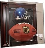 New England Patriots Mini Helmet and Football Case-Up Display, Mahogany