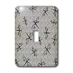 Janna Salak Designs Prints and Patterns - Dancing Dragonflies on Grey Granite - Light Switch Covers - single toggle switch
