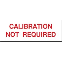 Brady WO-53 1.5" Width x 0.5" Height, B-500 Repositionable Vinyl Cloth, Red on White Calibration Label, Legend "Calibration Not Required" (Pack of 10 Cards, 18 per Card)