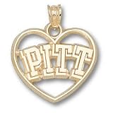 Pittsburgh Panthers Solid 14K Gold ''PITT'' Heart Pendant
