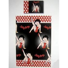 BETTY BOOP SINGLE POLKA DOT BLACK SINGLE DUVET SET NEW