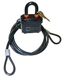 Brinks 3020-029-4T  Padlock, Outdoor, Covered, with 4' Coated Flexible Steel Cable, 3/8'' Diameter