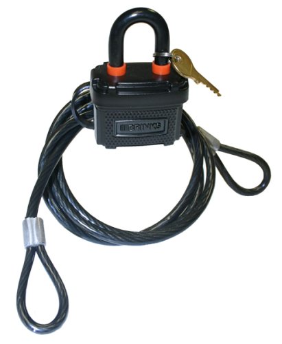 Brinks 3020-029-4T  Padlock, Outdoor, Covered, with 4' Coated Flexible Steel Cable, 3/8'' Diameter
