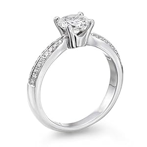 GIA Certified, Round Cut, Solitaire Diamond Ring in 14K Gold / White (1 ct, I Color, VVS2 Clarity)