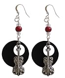 Music Charm Recycled Record Earrings
