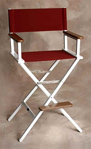 Monterey Burgundy Bar Chair w White Frame