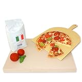 Küche & Haushalt: Pizzastein / Brotbackstein Set für Backofen inkl. Zubehör