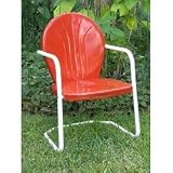 Retro Metal Lawn Chair - Orange (Orange) (35 H x 22 W x 21 D)