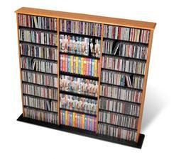 Prepac Oak Triple Width Wall Media (DVD,CD,Games) Storage Rack from Prepac