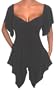 FUNFASH EMPIRE WAIST SLIMMING BLACK TOP SHIRT BLOUSE NEW Plus Size Made in USA