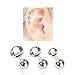 Nose Ring Bling 3 Pack Tragus Helix Clear CZ Studs 316L Surgical Steel Ear Cartilage Jewelry 16G