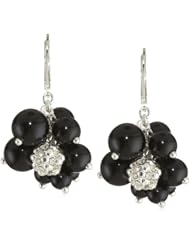 Anne Klein "ACCONA RECOLOR" Pearl and Crystal Cluster Drop Earrings