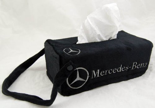 Benz Car Seat Tissue Box Cover Holder Case Black