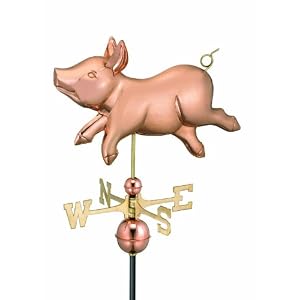 24 Luxury Polished Copper Country Farm Whimsical Pig Weathervane by 