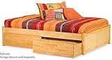 IMAGE OF Twin Size Platform Bed with Flat Panel Footboard Natural Maple Finish
