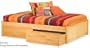 Twin Size Platform Bed with Flat Panel Footboard Natural Maple Finish