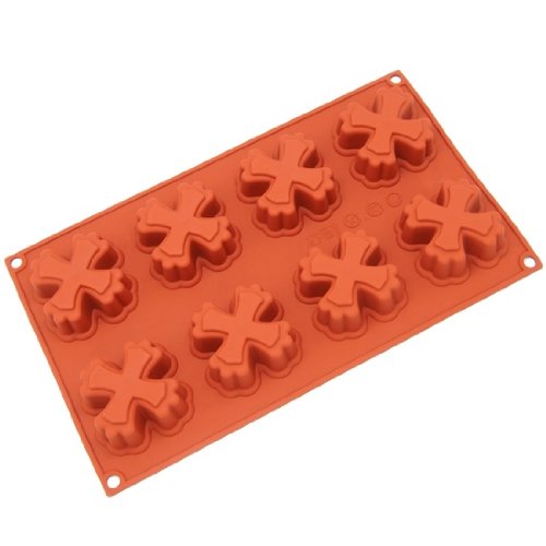 Freshware 8-Cavity Cross Cake Silicone Mold and Baking Pan