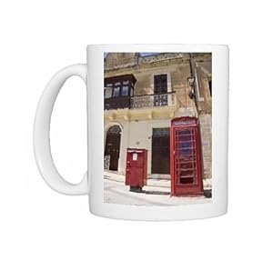 Red English telephone box, Marsaxlokk, Malta, Europe Photo Mugs