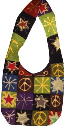 Denim Feel Peace Patchwork Stars Crossbody Purse Fair Trade Nepal By Ragged Ends