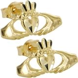 Solid 14KT Gold CLADDAGH Earrings