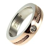 Copper Colored Stainless Steel with Cubic Ziconia Ring - 13