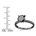 2 Carat Round Black Cubic Zirconia CZ Black Sterling Silver 925 Wedding Engagement Ring