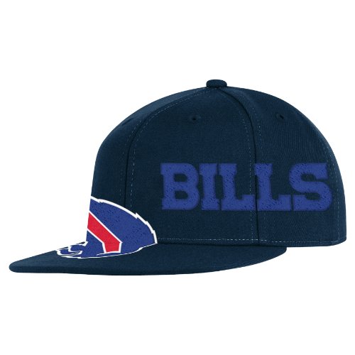 NFL Men's Buffalo Bills End Zone Flat Visor Flex Hat - Tw78Z (Navy, Large/X-Large)