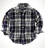 Polo RalphLauren(ポロ ラルフローレン) 18カ月　85cm（ベビー18） スエードフランネル 長袖シャツ ベビー ボーイズ ポロシャツ 激安 スウェードフランネル チェック