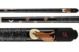 McDermott Lobo Howling Wolf Star Pool Cue with Zebrawood Lobo Footprints (ST7C)