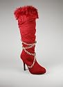 Fur Chain Trim Suede Boot
