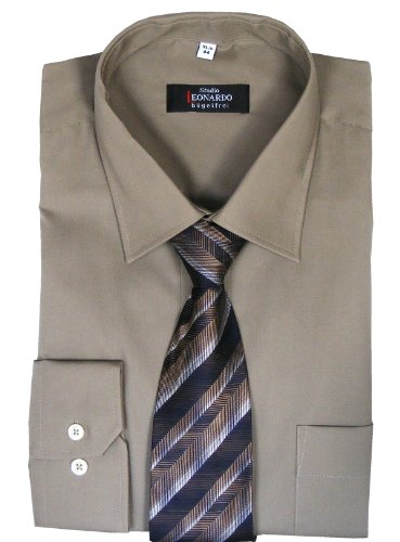 Business-Hemd in Dunkelbeige