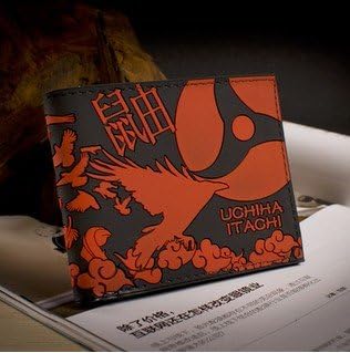 Wallet Men Women Cool PU Leather Money Fold Anime Purse Cosplay Red Black Itachi Uchiha Naruto