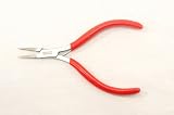 5" Micro Plier Flat Nose Red Grip Handle Good Quality