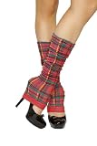 Sexy School Girl Go Go Dancer Leg Warmer Roma by Fenvy One Size, Red Plaid