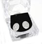 Beautiful Mary Mother of Jesus Oval Stud Earrings in Ice Cube Gift Box Silver Tone with Ice Crystals